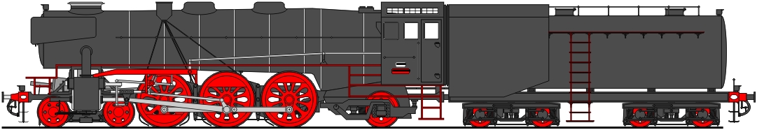 Klasse 344F 2'C1' h4v mit Tender Bauart Venderbilt