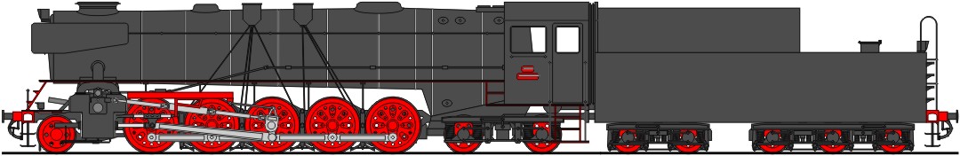 Class 533D 2-10-4 with poppet valves (1962)